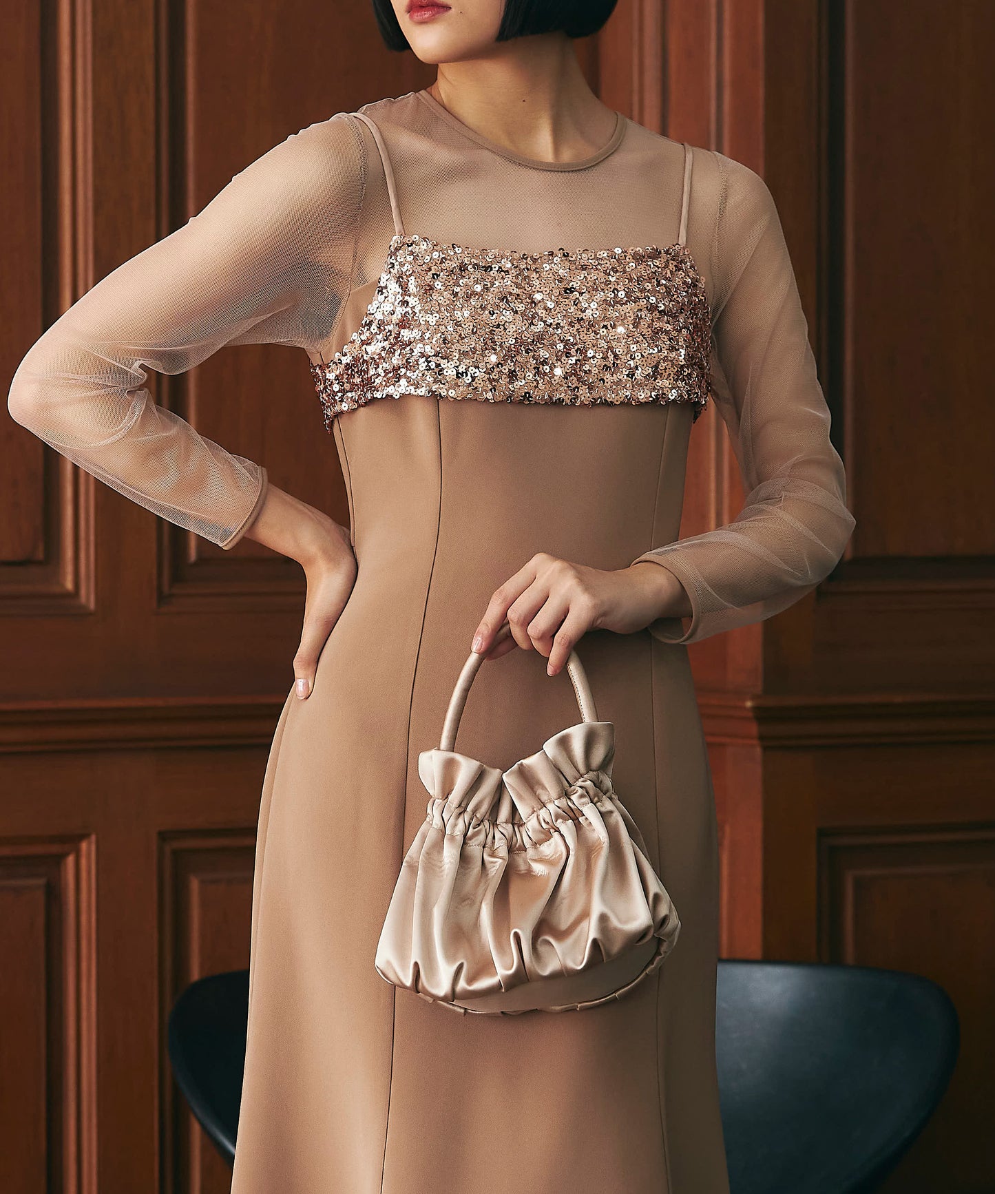 3WAY SATIN PEARL BAG