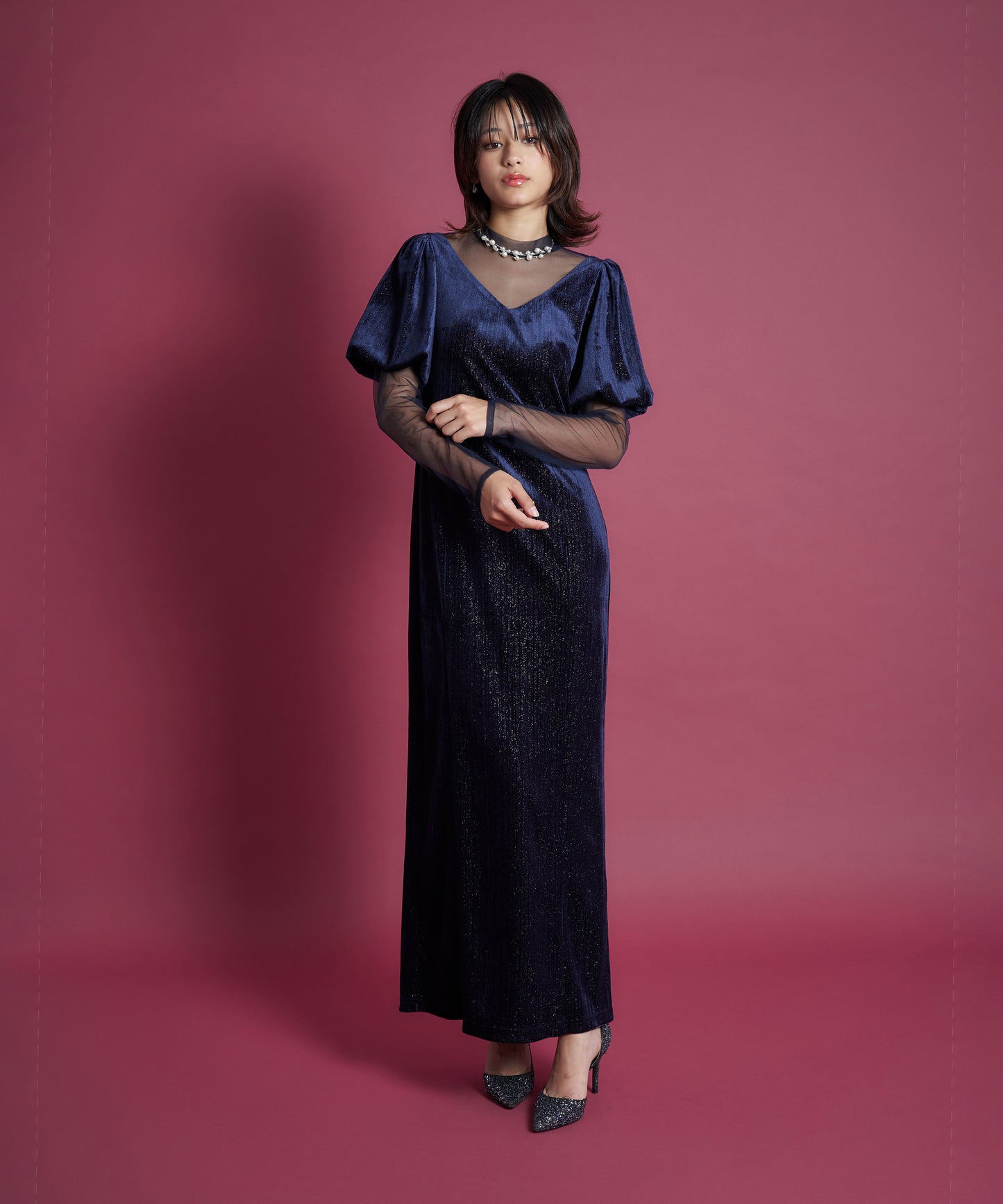 LAME VELVET DRESS