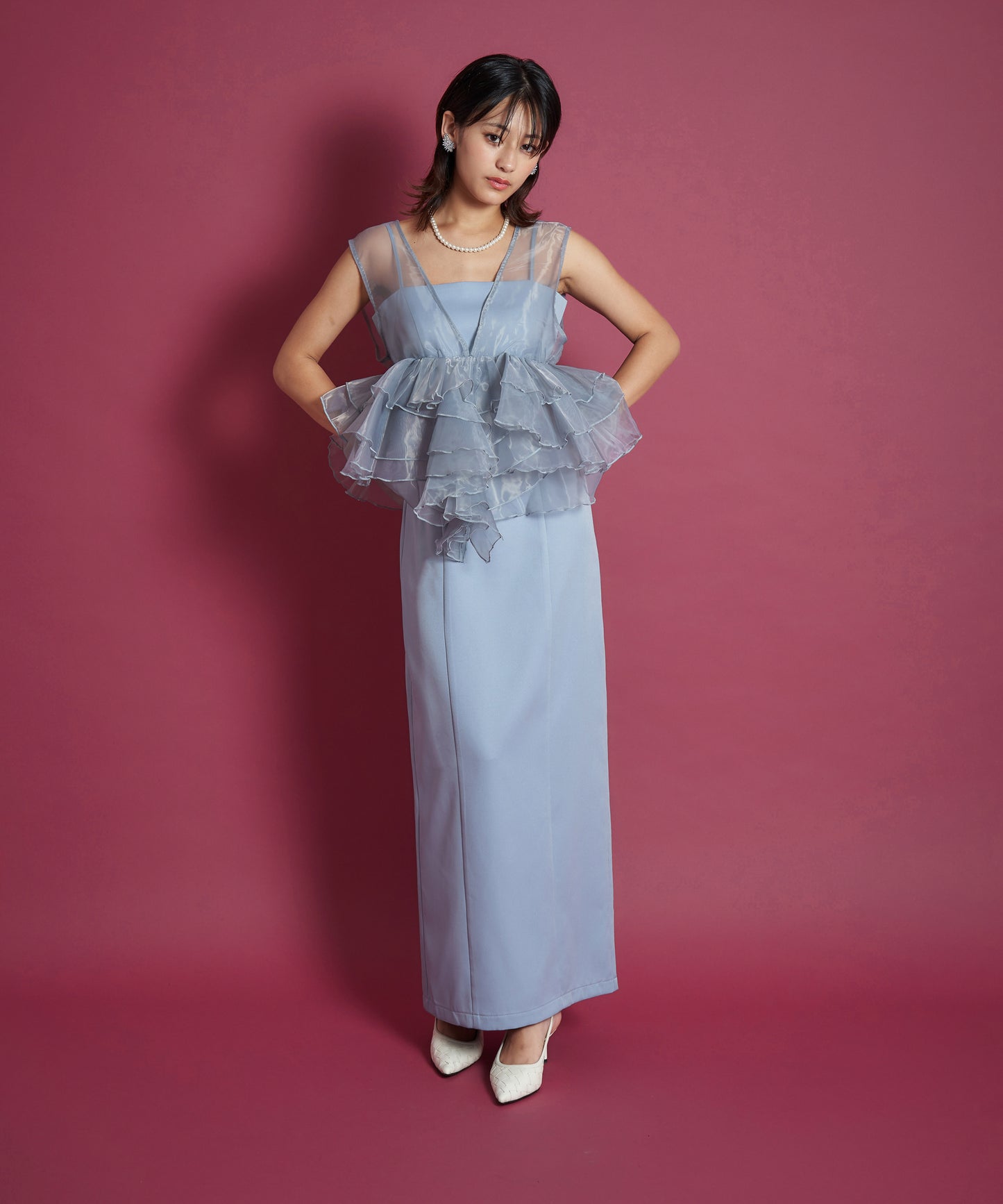 SHEER VOLUME TOP DRESS