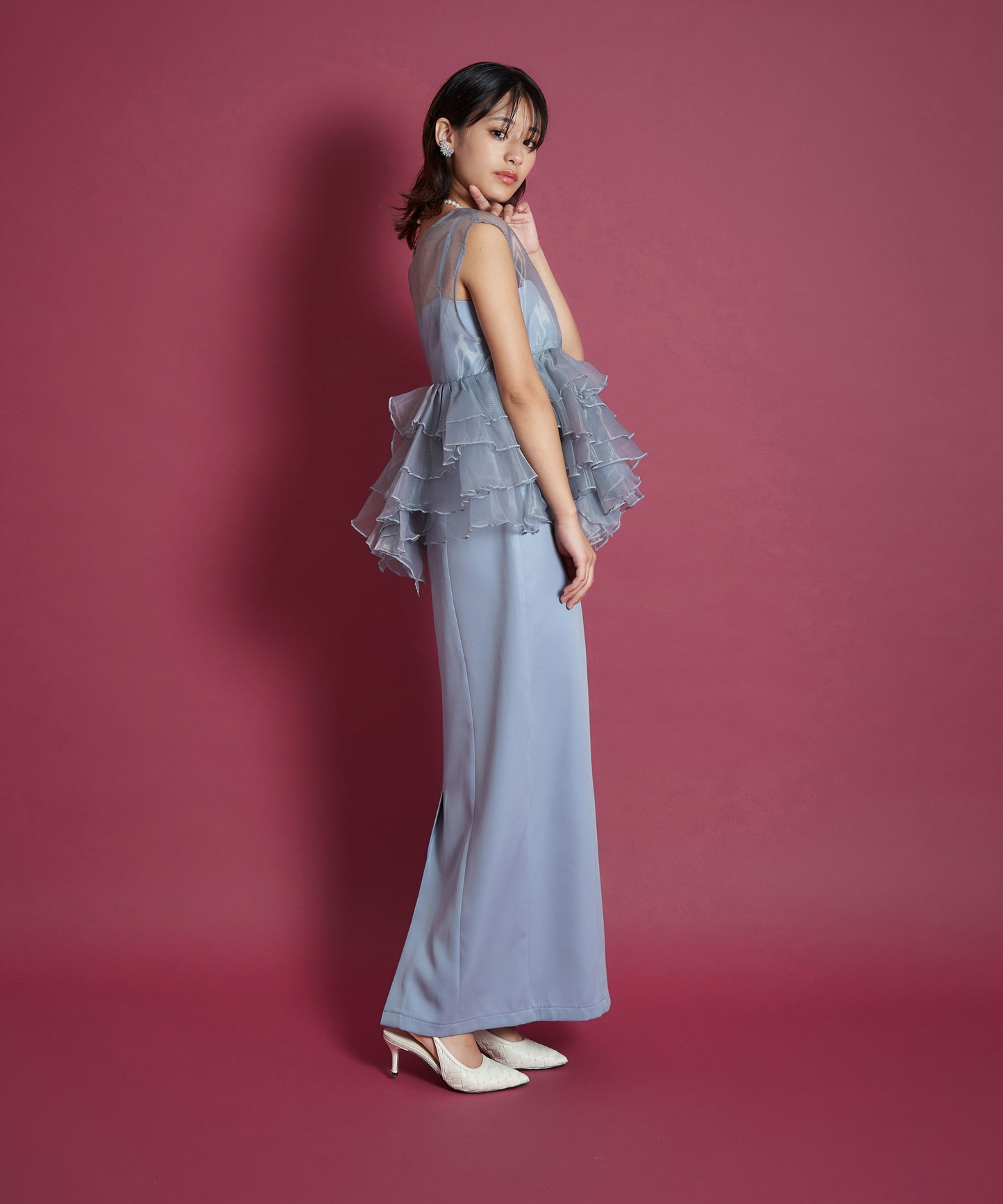 SHEER VOLUME TOP DRESS