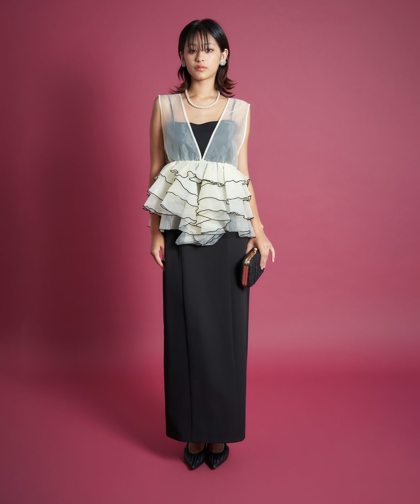 SHEER VOLUME TOP DRESS