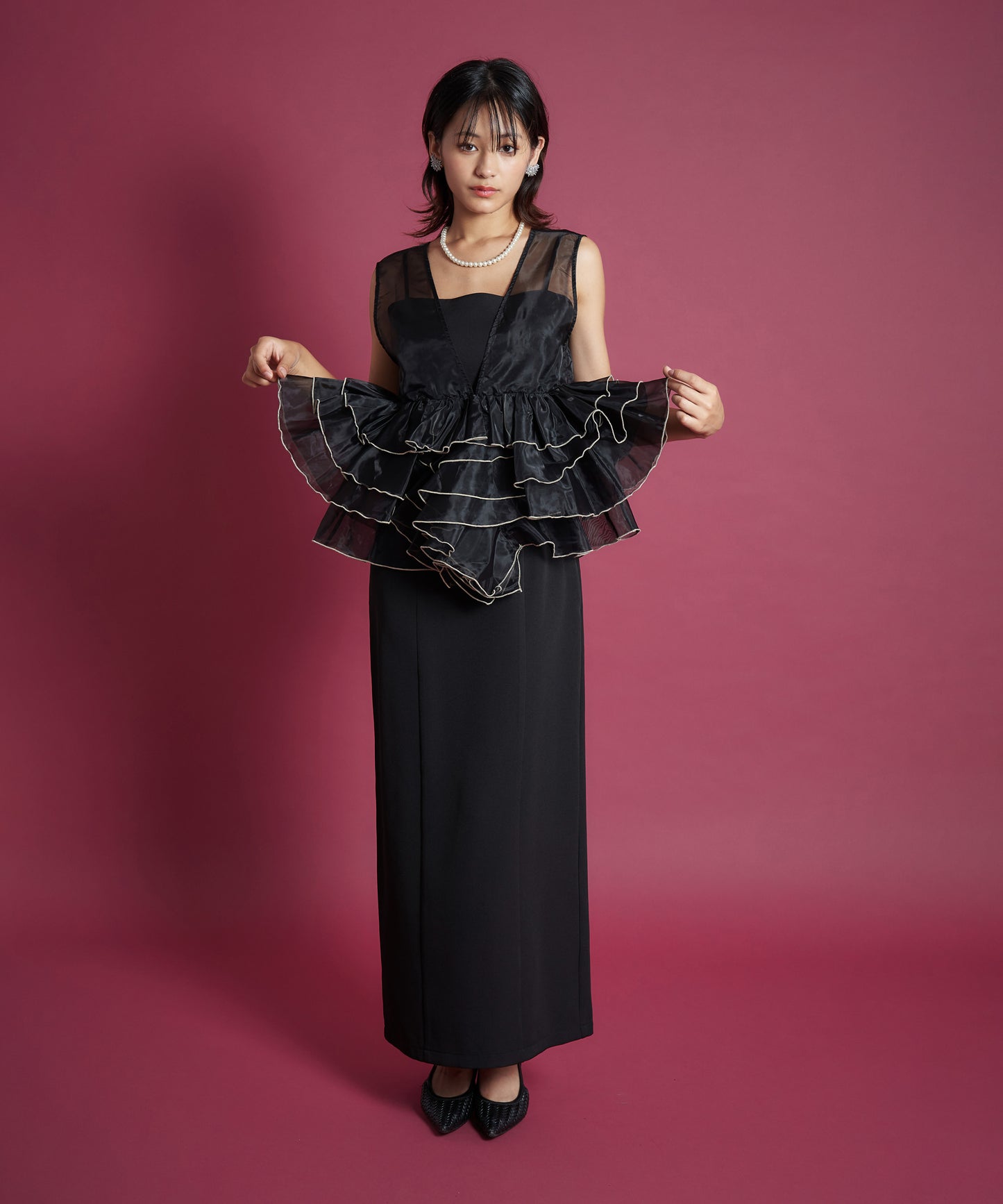 SHEER VOLUME TOP DRESS