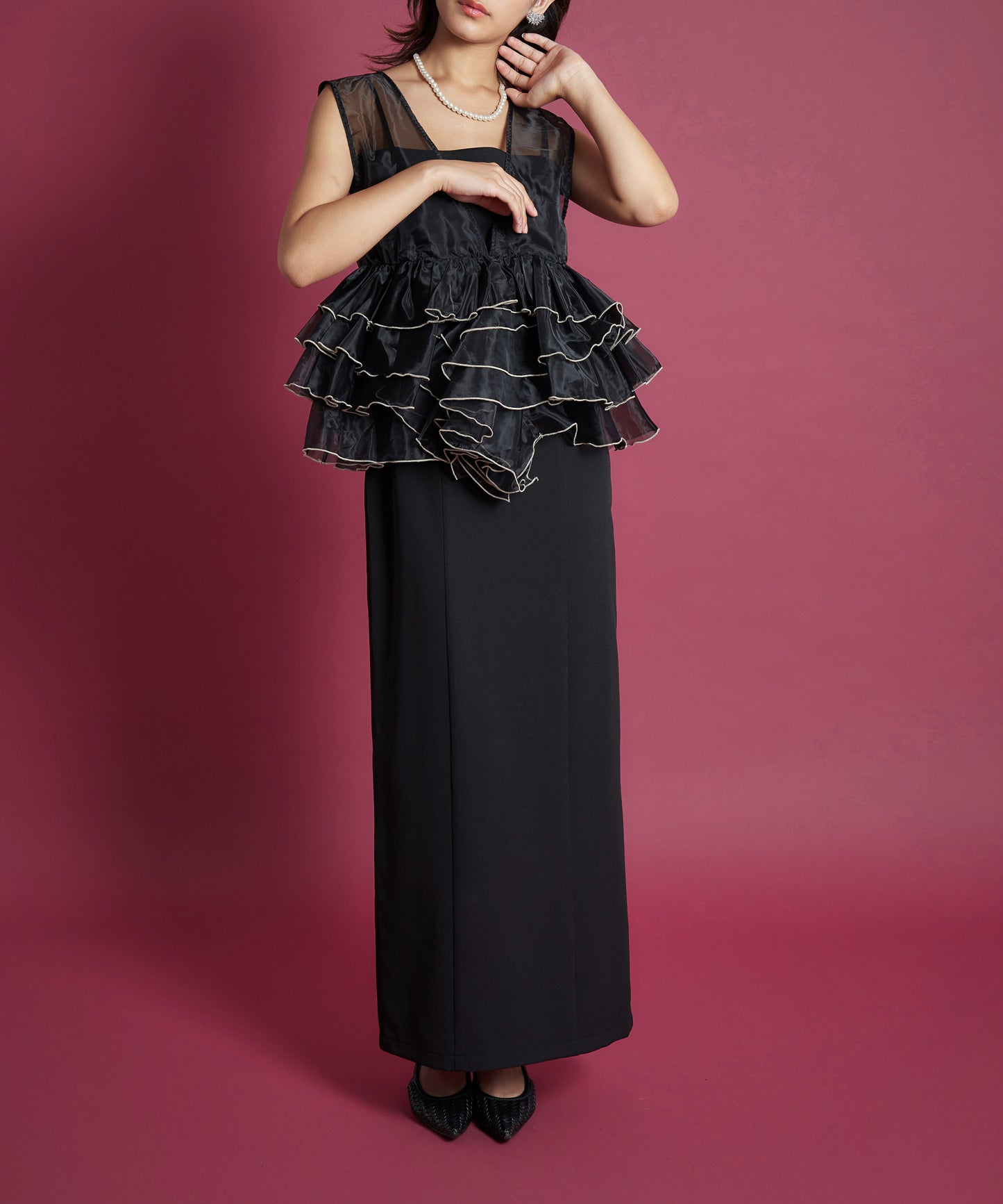 SHEER VOLUME TOP DRESS
