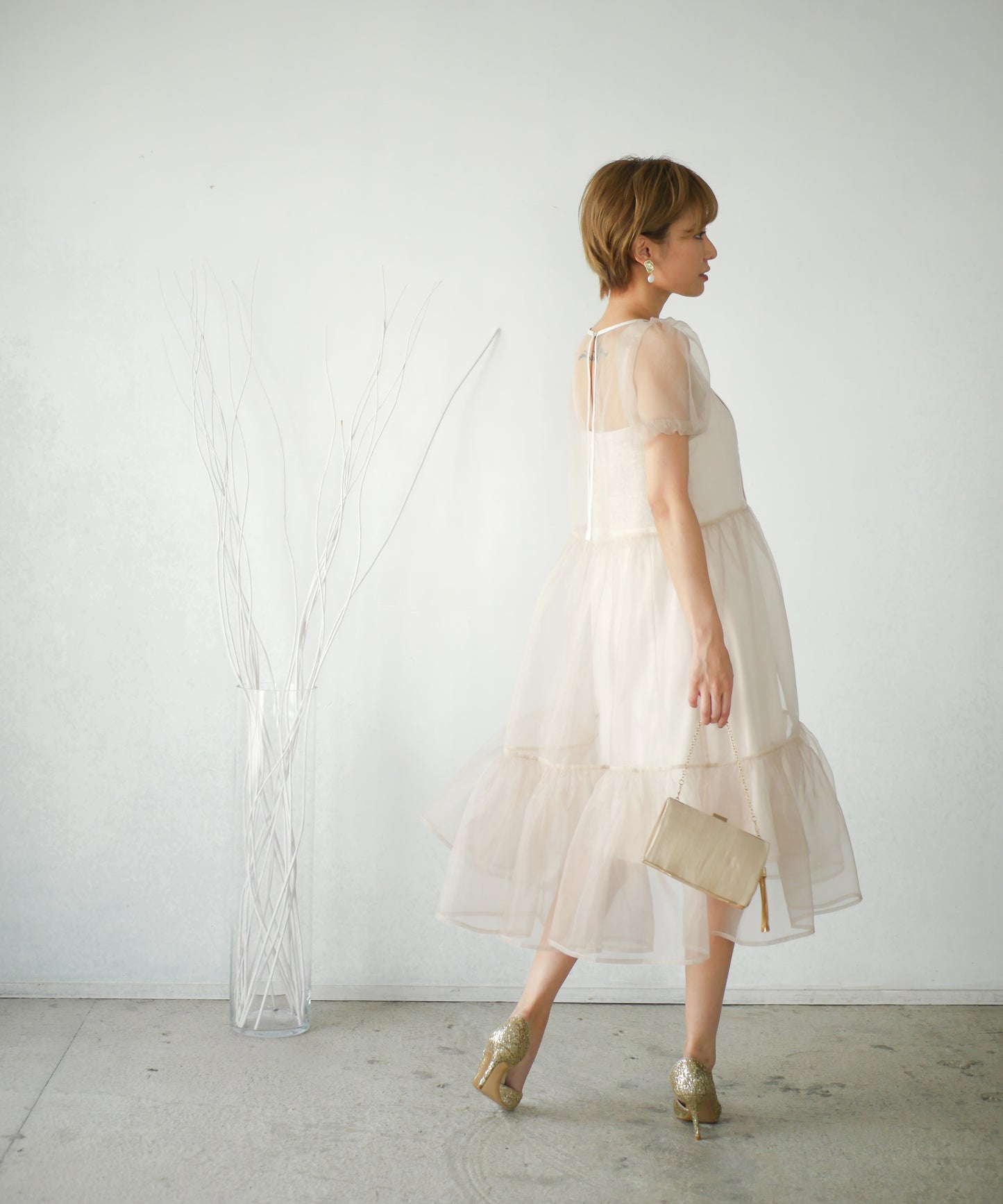BRENDA ORGANDY MIDI DRESS