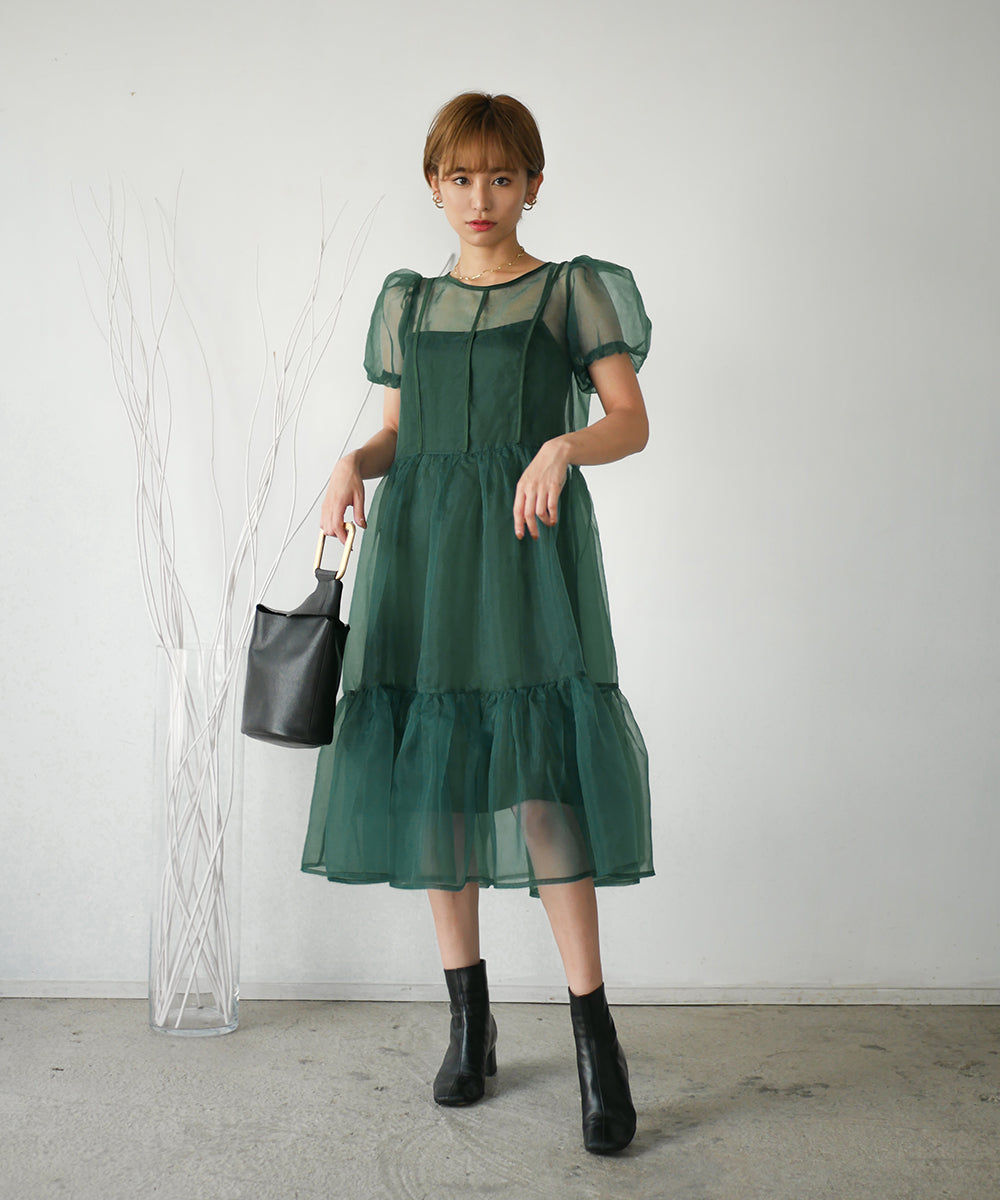 BRENDA ORGANDY MIDI DRESS