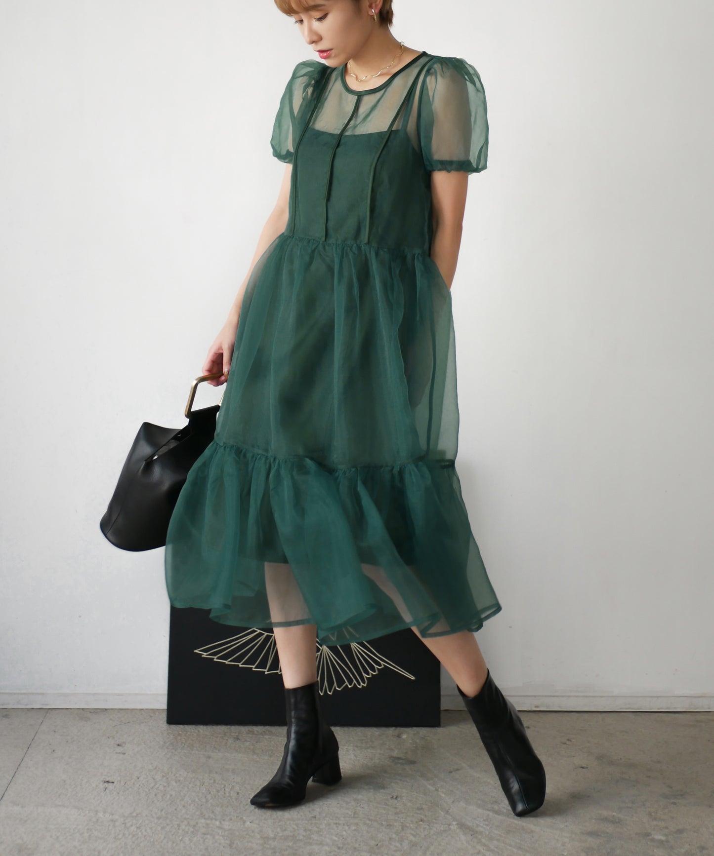 BRENDA ORGANDY MIDI DRESS