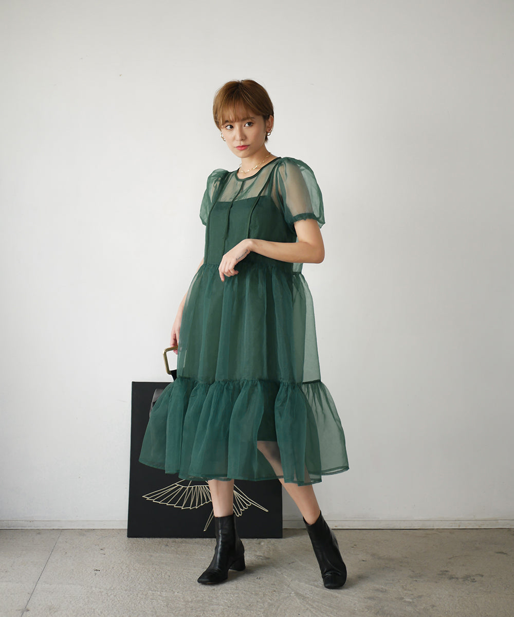 BRENDA ORGANDY MIDI DRESS
