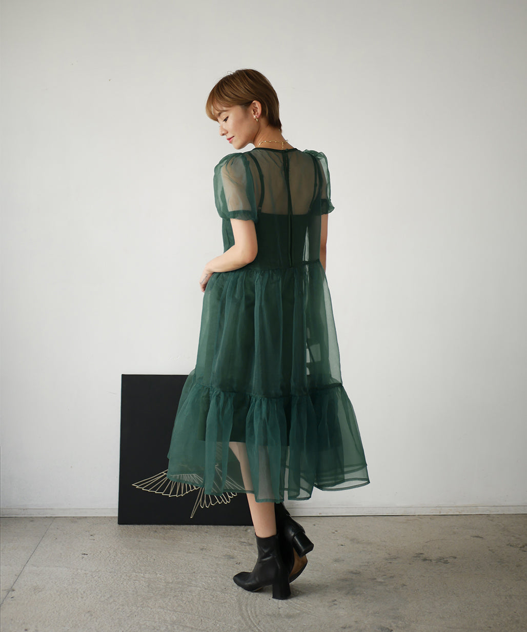 BRENDA ORGANDY MIDI DRESS