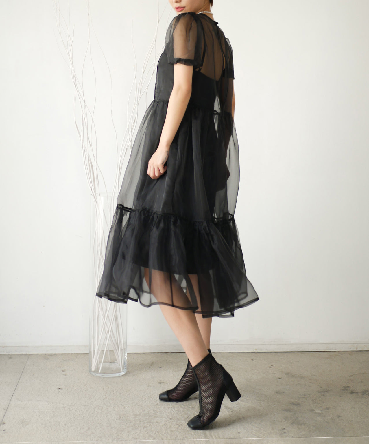 BRENDA ORGANDY MIDI DRESS