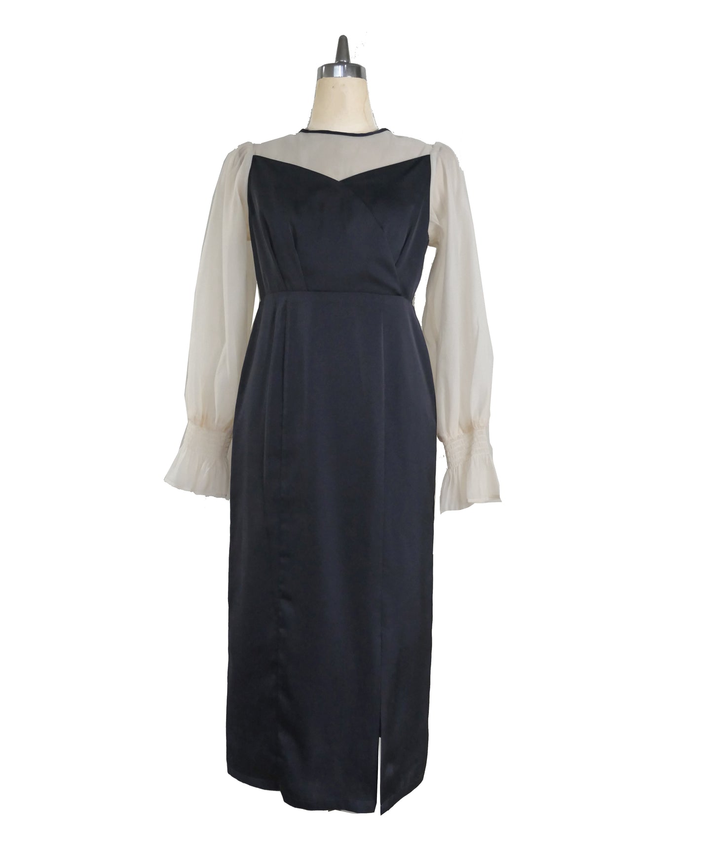 SATIN VOLUME SLEEVE DRESS