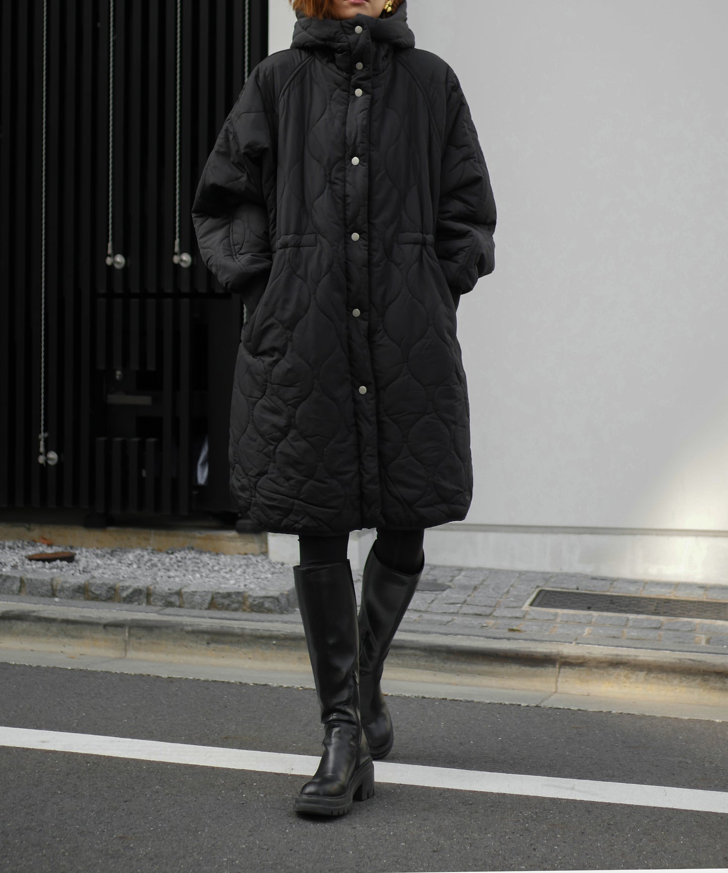 QUILT HOODIE COAT