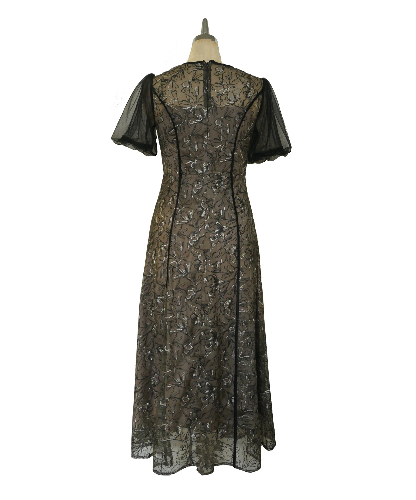 PUFF SLEEVE LACE DRESS