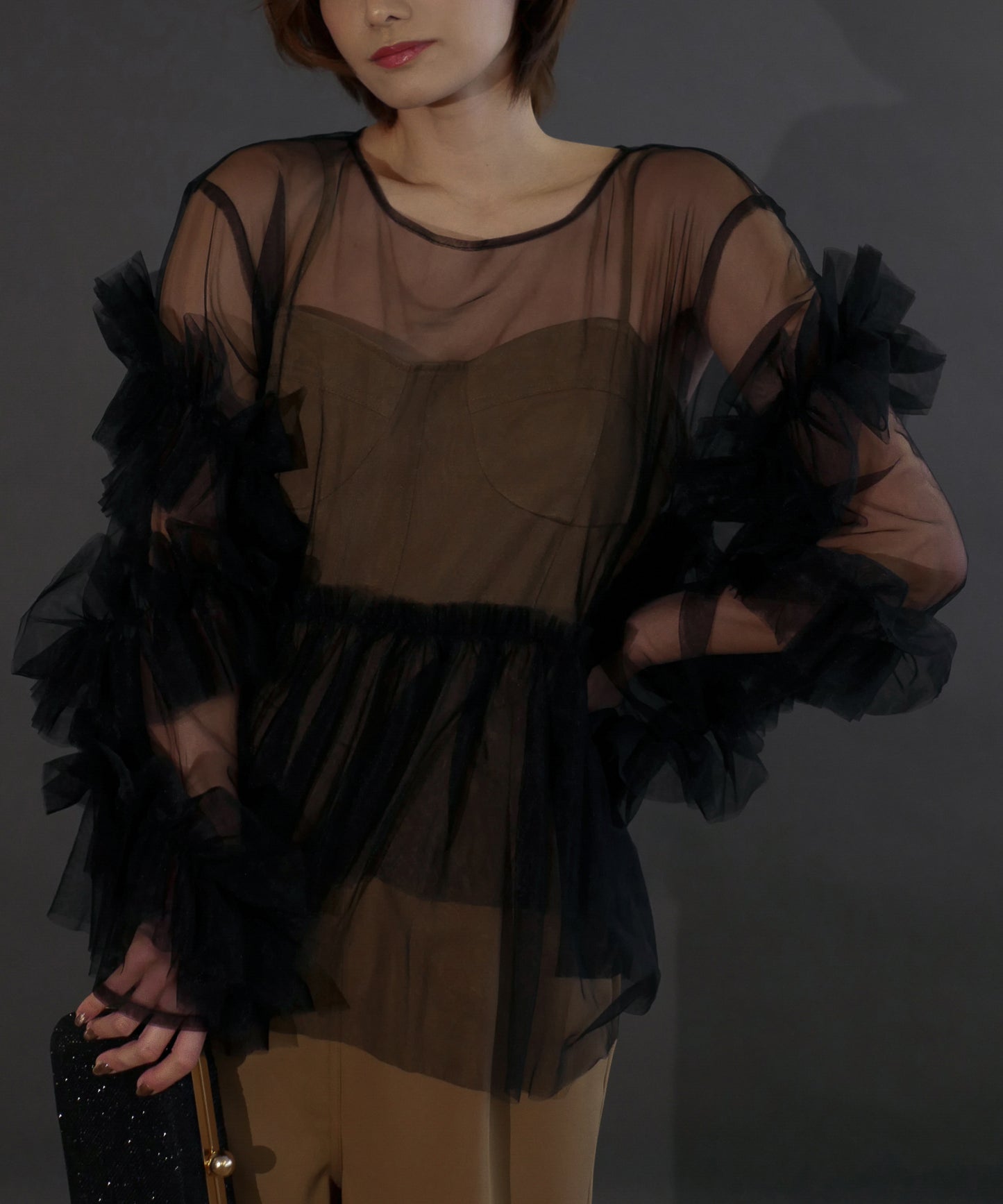 FRILL TULE TOP