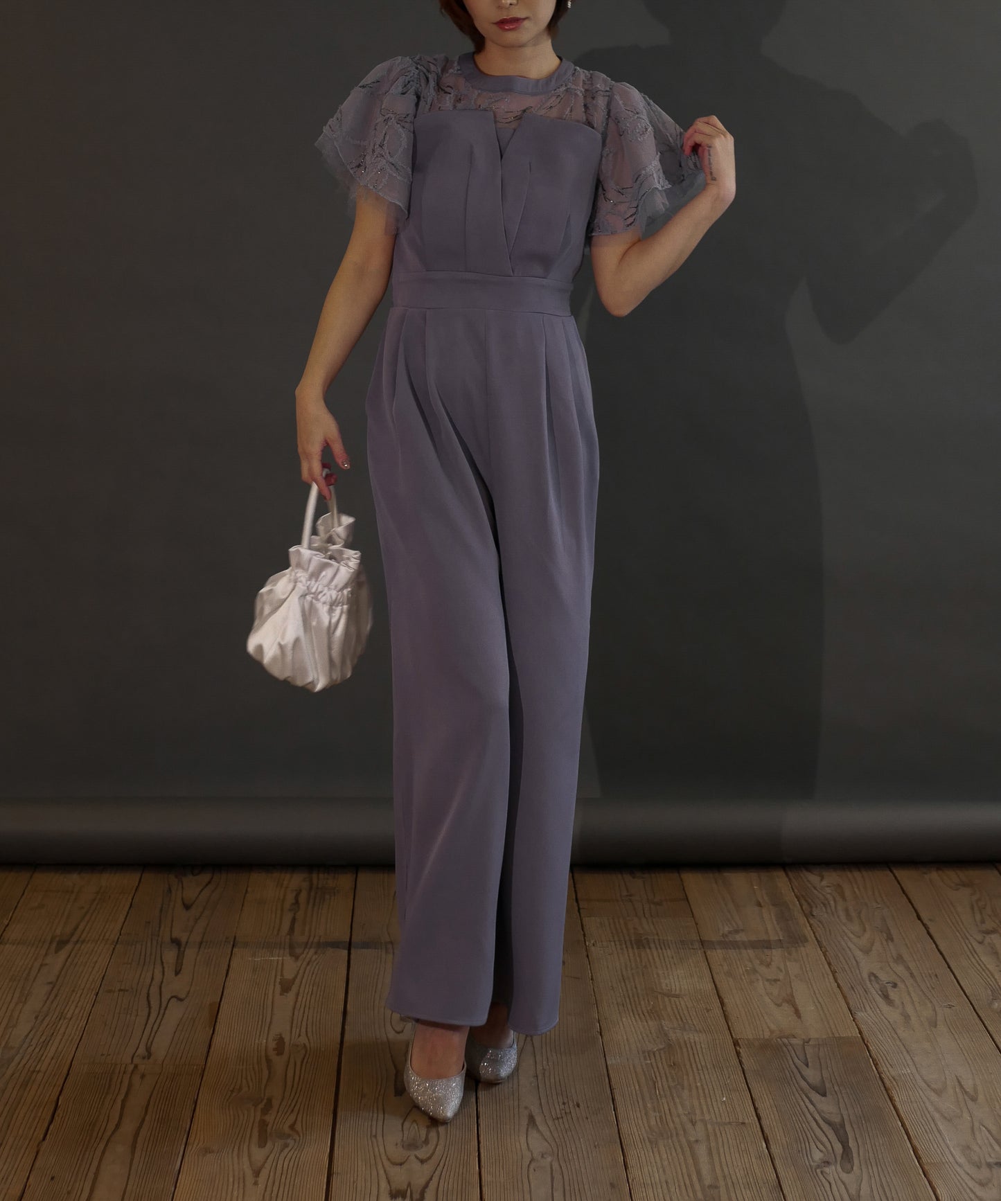 2WAY FRINGE LACE PANTS DRESS