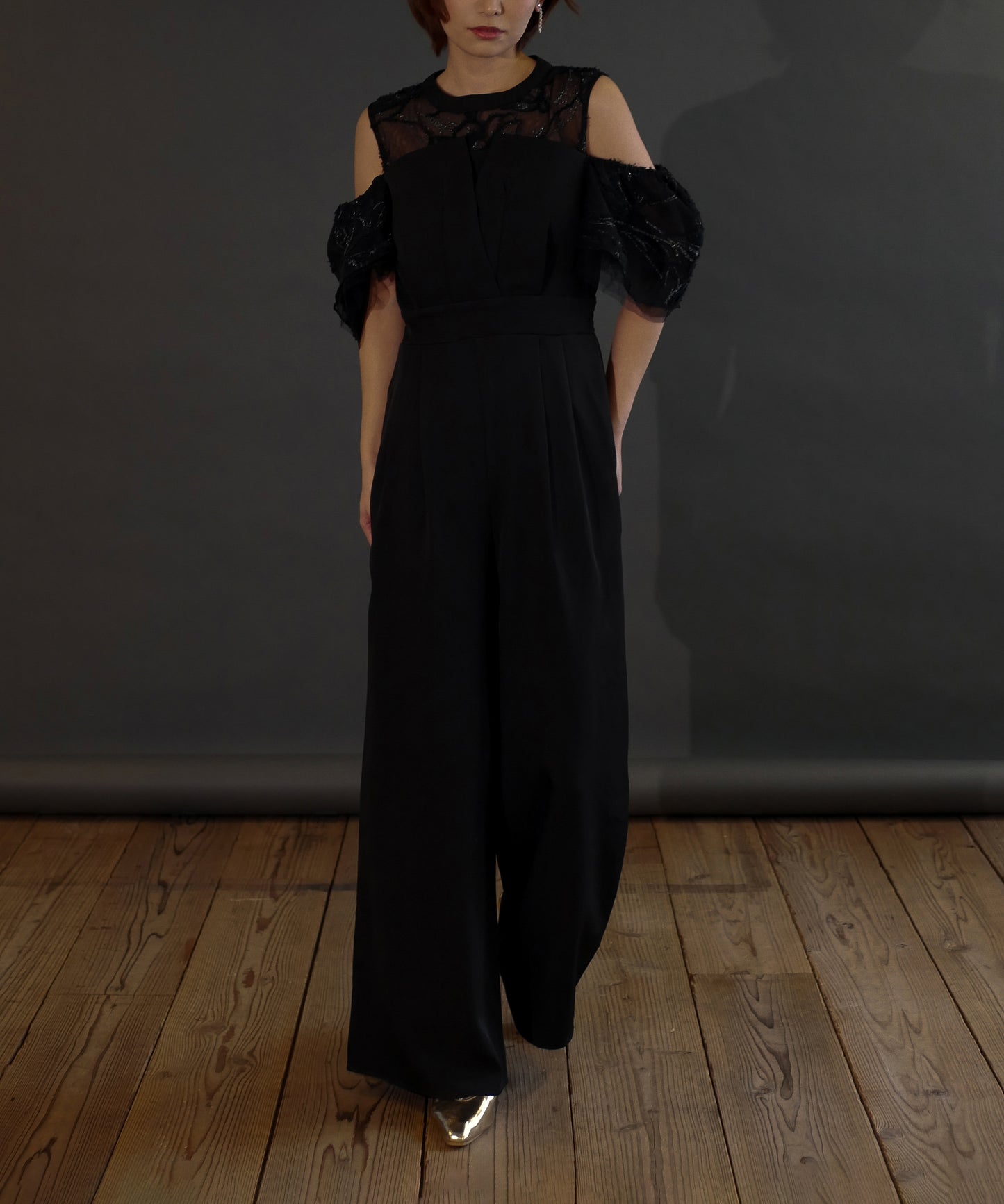 2WAY FRINGE LACE PANTS DRESS