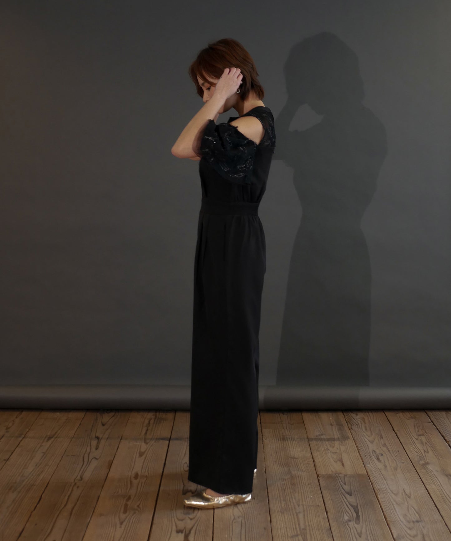 2WAY FRINGE LACE PANTS DRESS