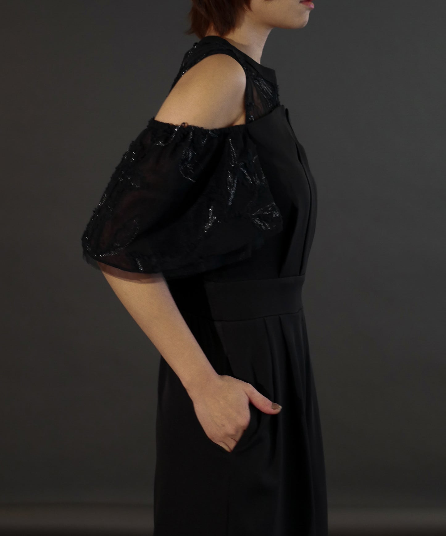 2WAY FRINGE LACE PANTS DRESS