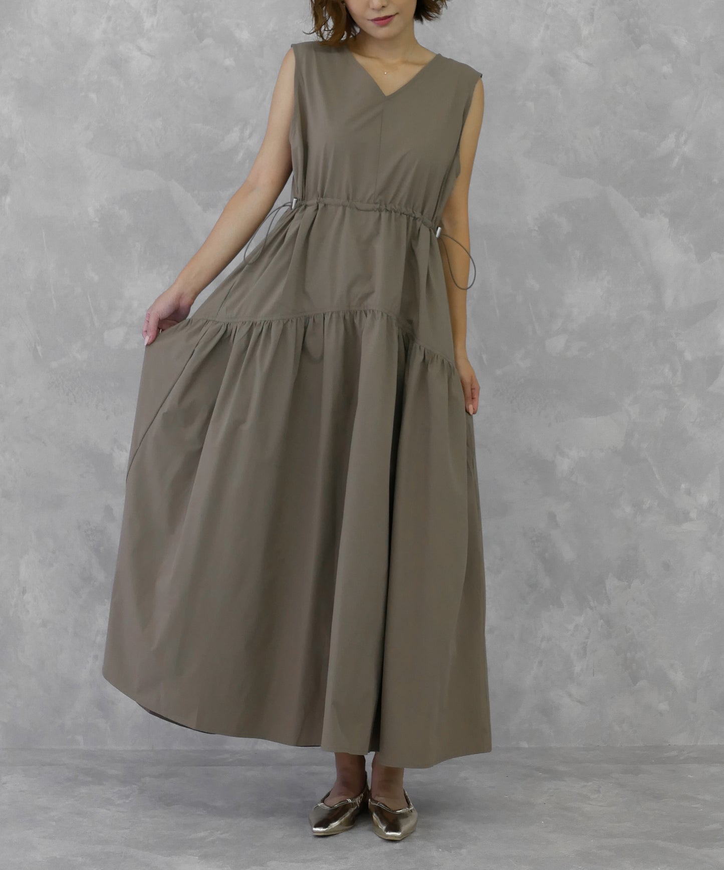 TIERED DRAWSTRING ONEPIECE
