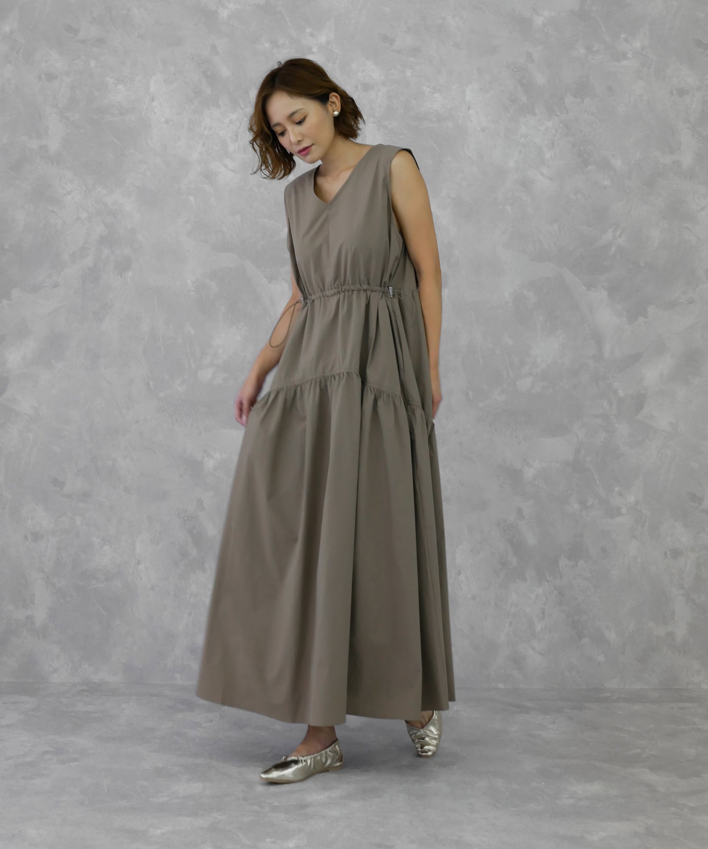 TIERED DRAWSTRING ONEPIECE