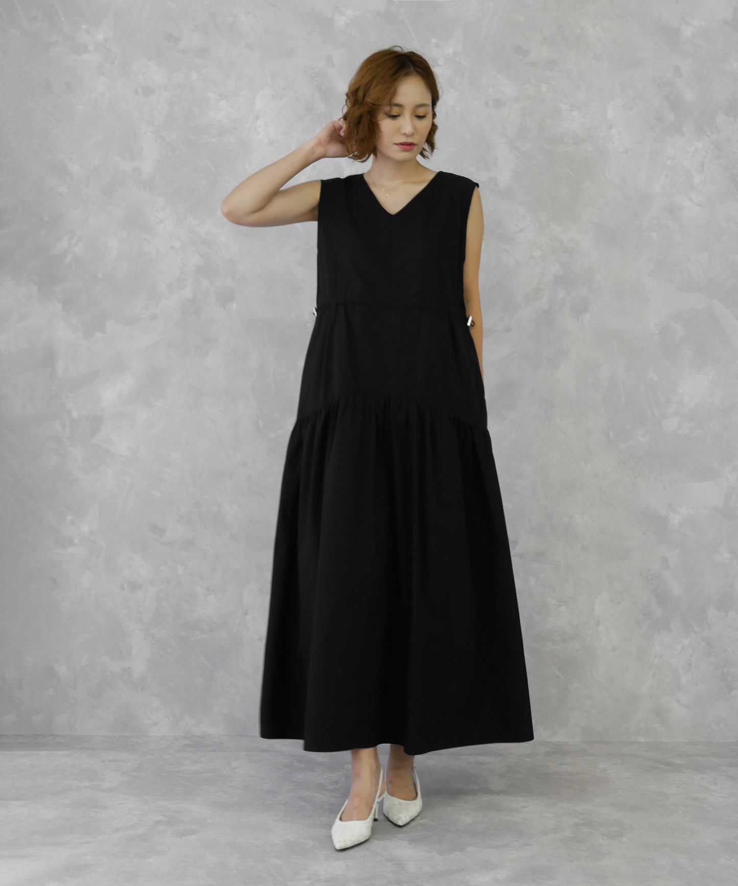 TIERED DRAWSTRING ONEPIECE