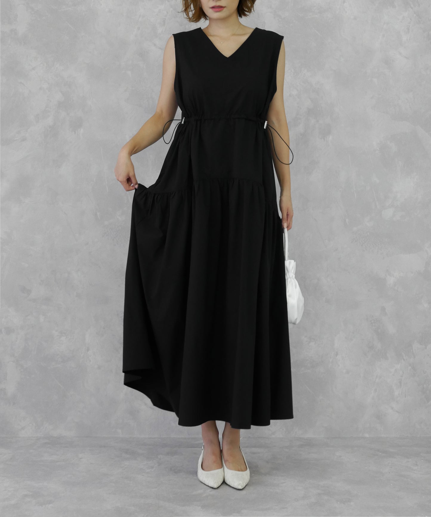 TIERED DRAWSTRING ONEPIECE