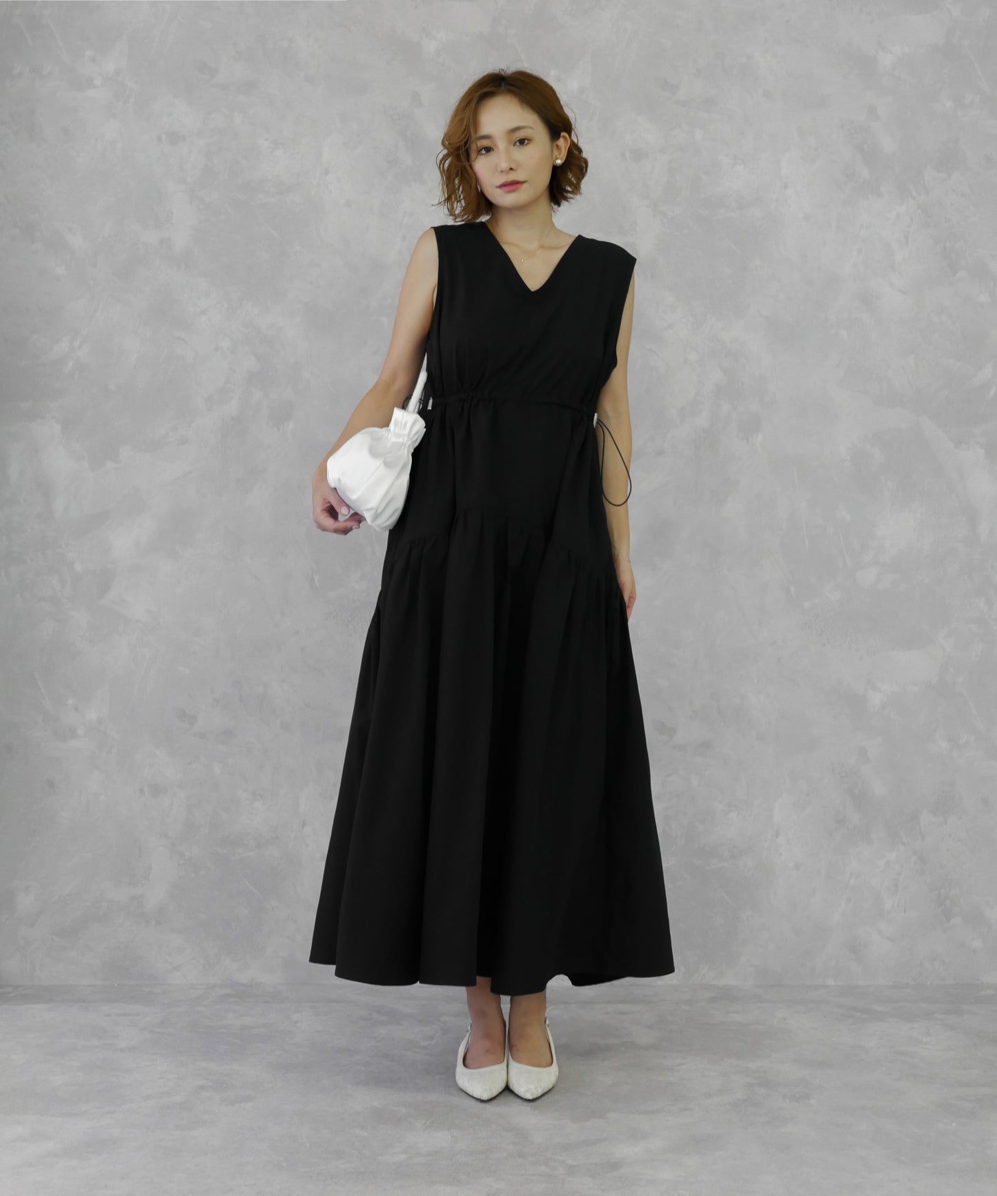TIERED DRAWSTRING ONEPIECE