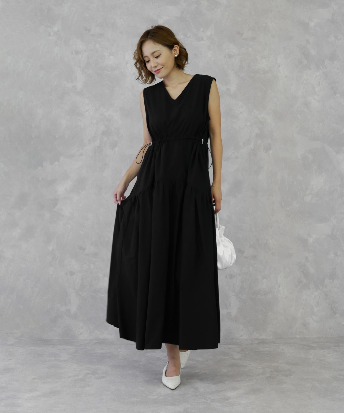 TIERED DRAWSTRING ONEPIECE