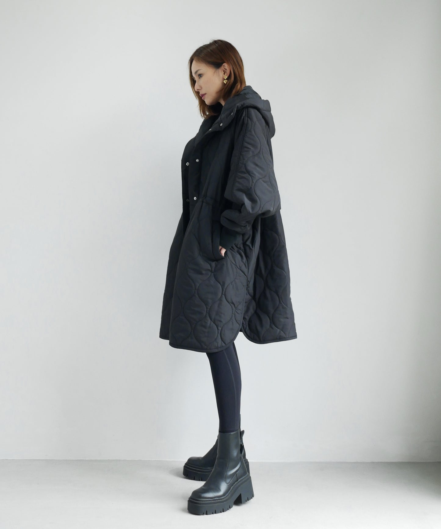 QUILT HOODIE COAT