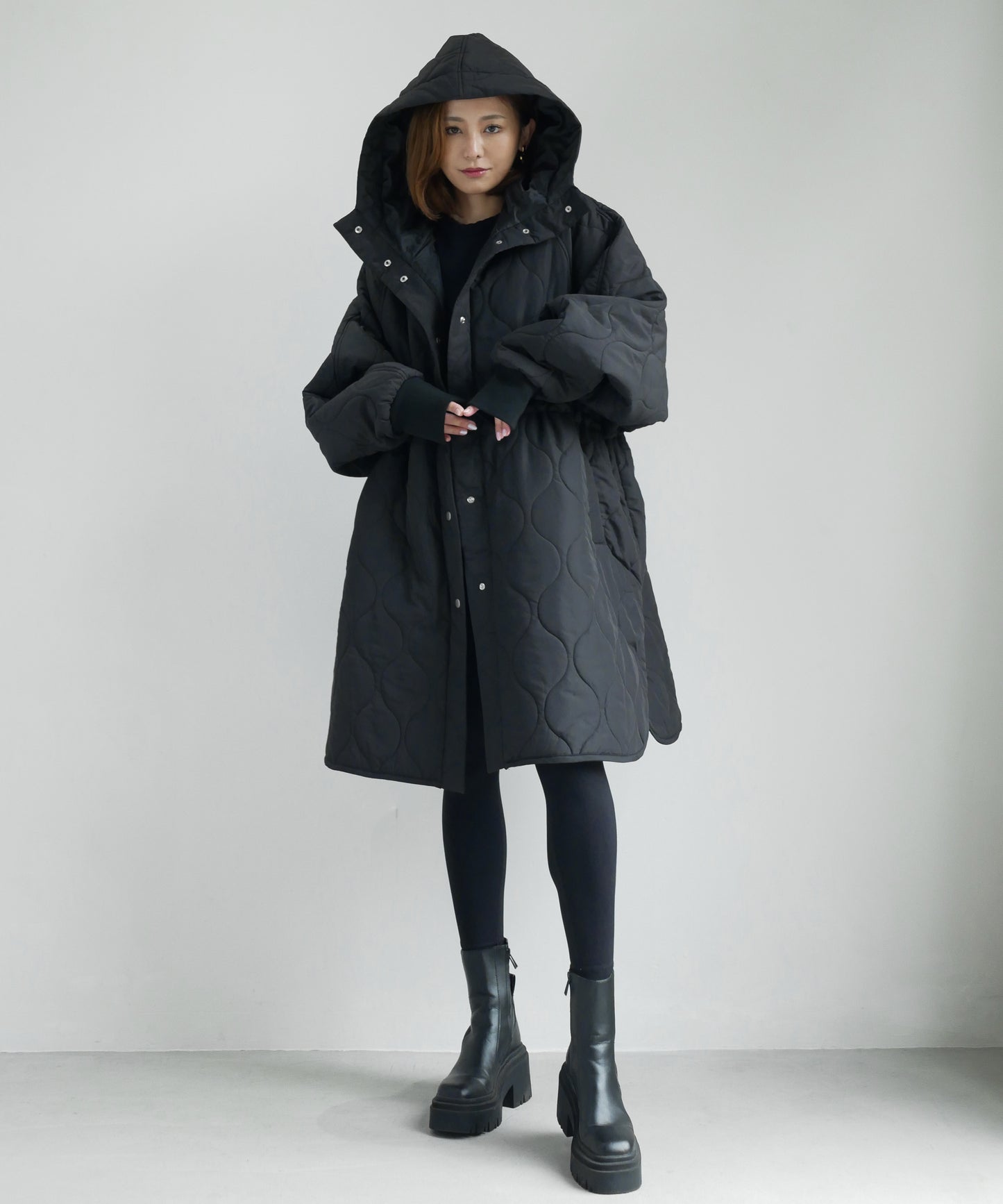 QUILT HOODIE COAT