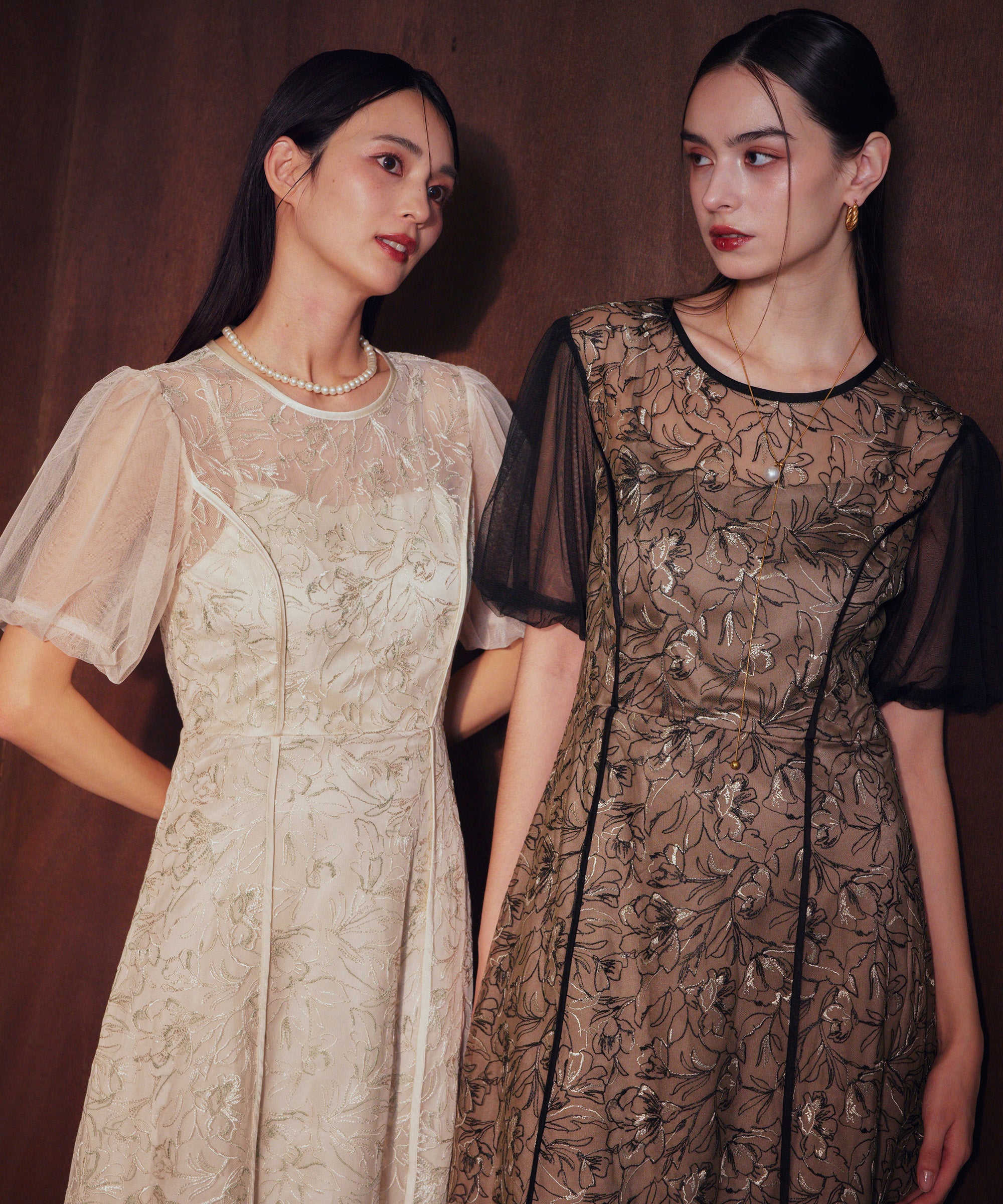 PUFF SLEEVE LACE DRESS