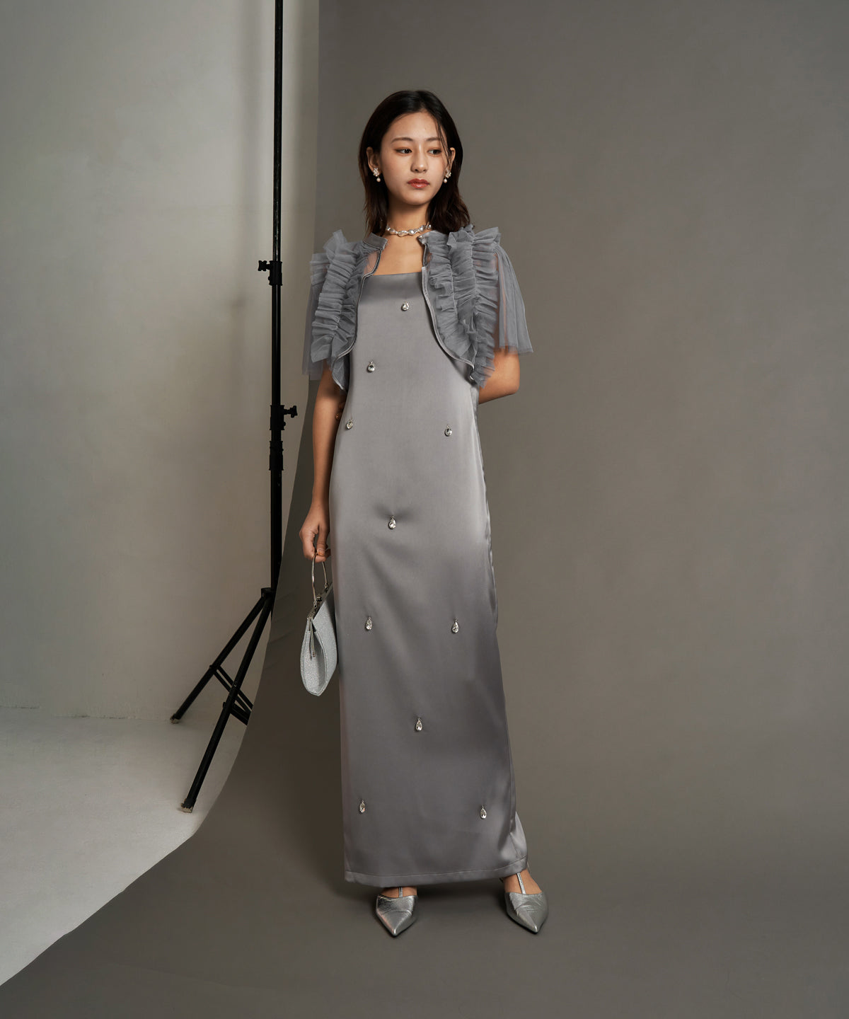 SATIN BIJOU SET DRESS