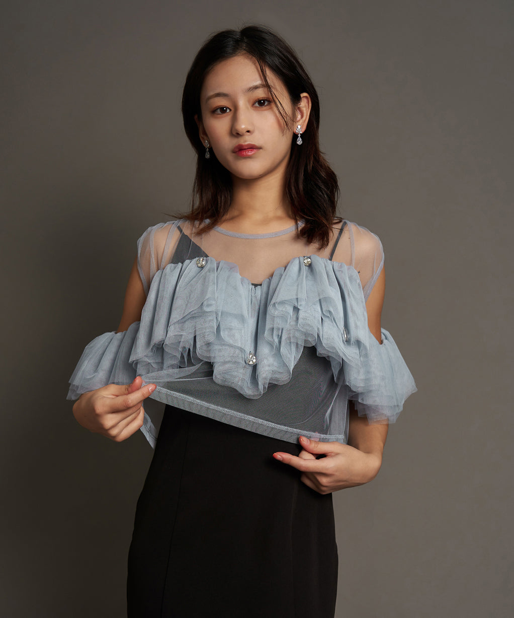 モデルサイズ：162cm B80 W59 H83 / 着用：ブルーグレー