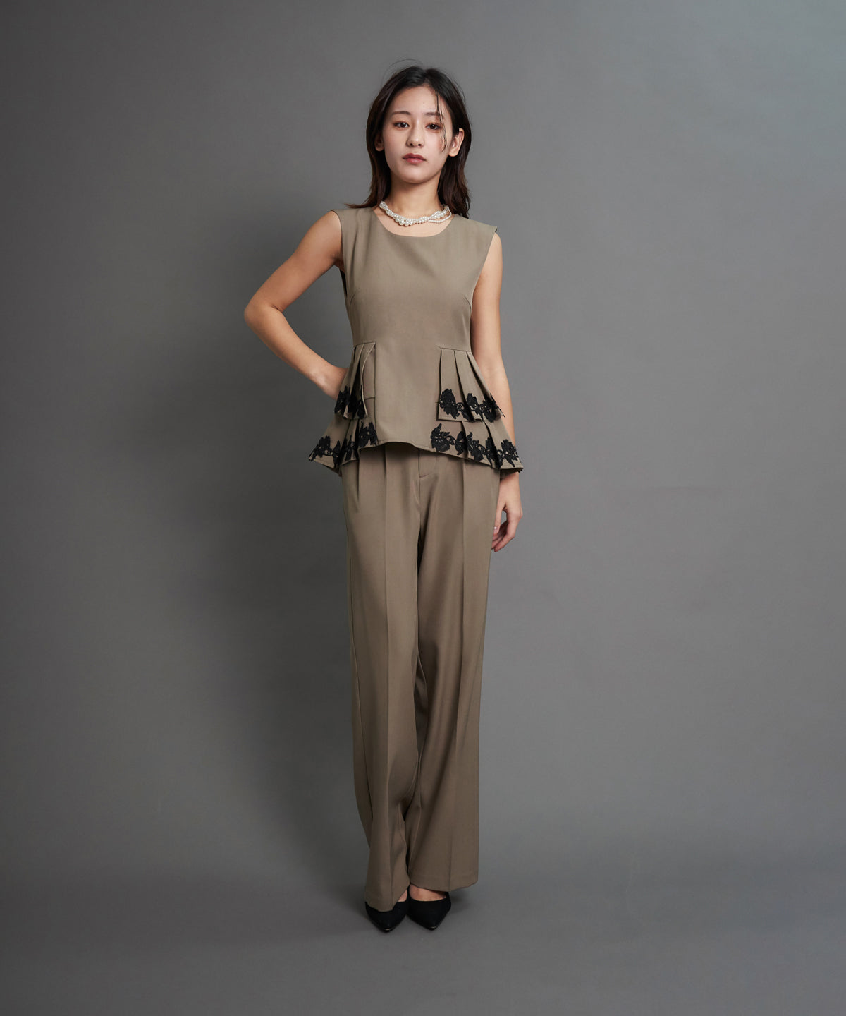 POINT LACE PANTS SET UP