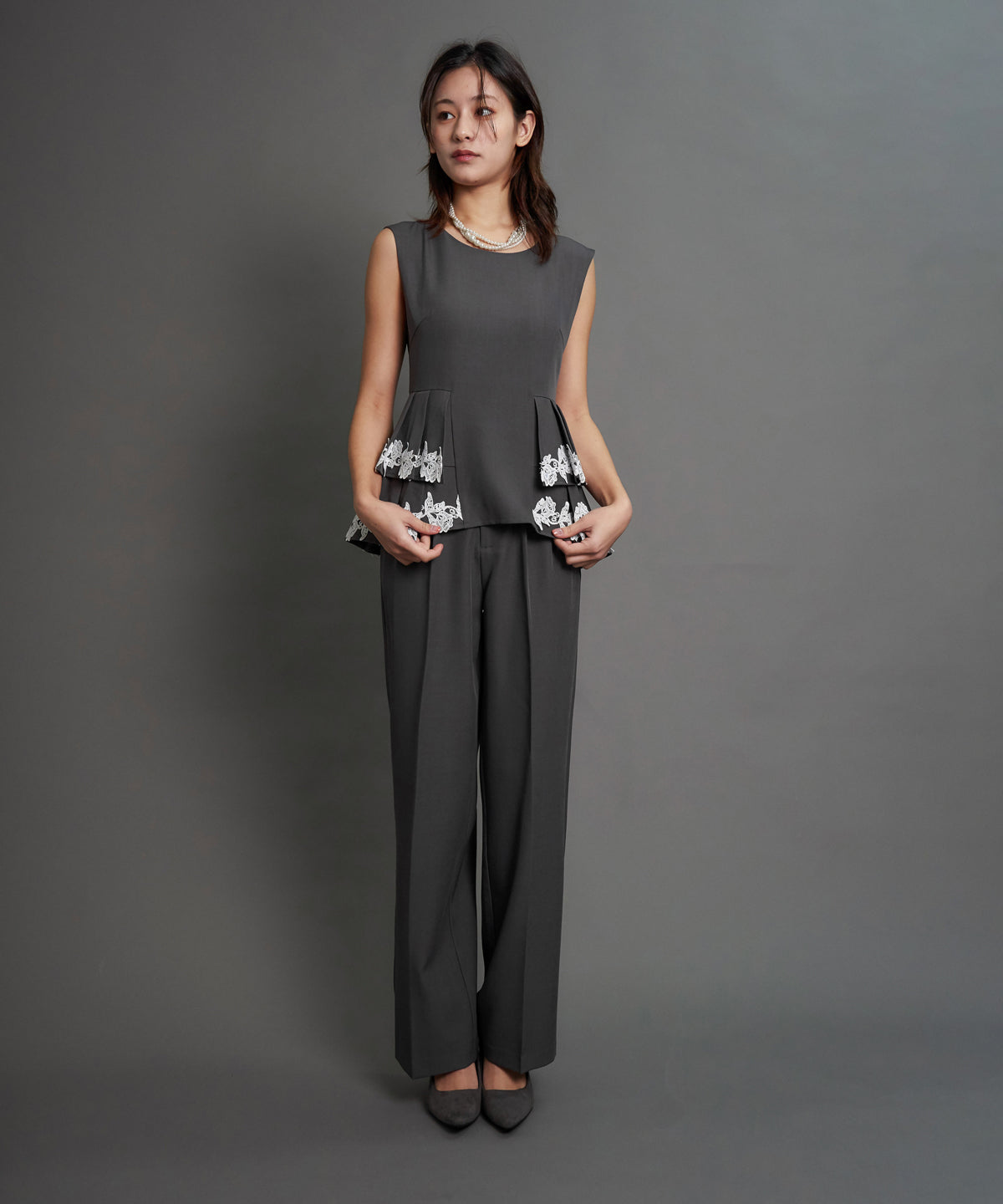 POINT LACE PANTS SET UP