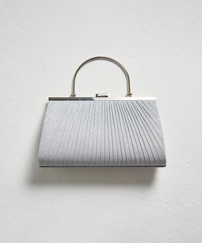 PLEATS LAME HAND BAG