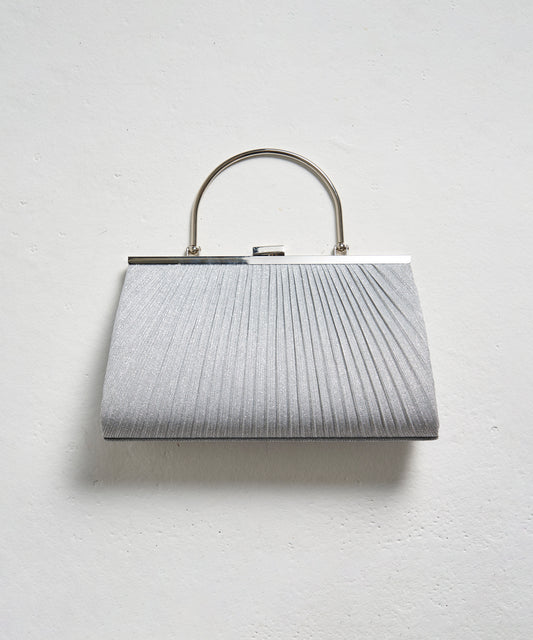 PLEATS LAME HAND BAG