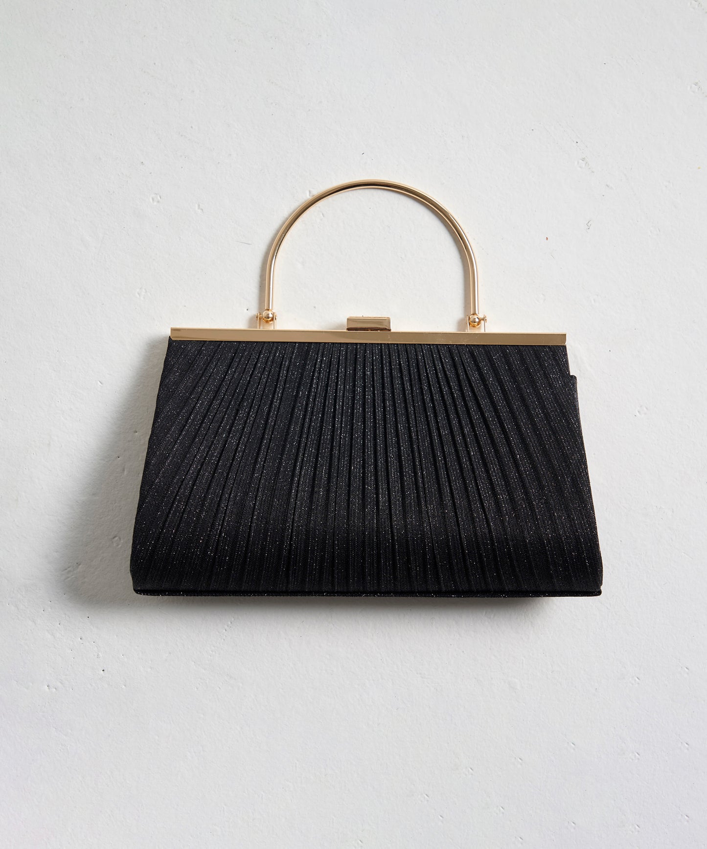 PLEATS LAME HAND BAG