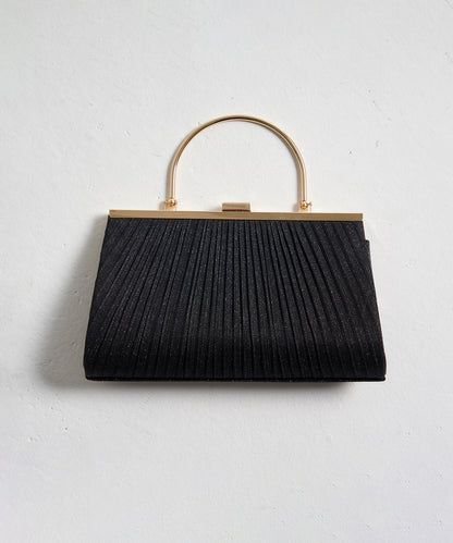 PLEATS LAME HAND BAG