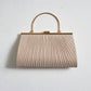 PLEATS LAME HAND BAG
