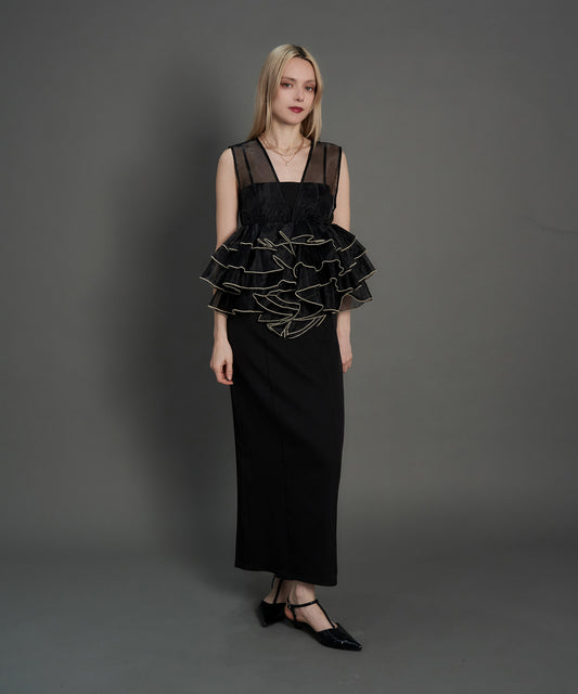 SHEER VOLUME TOP DRESS