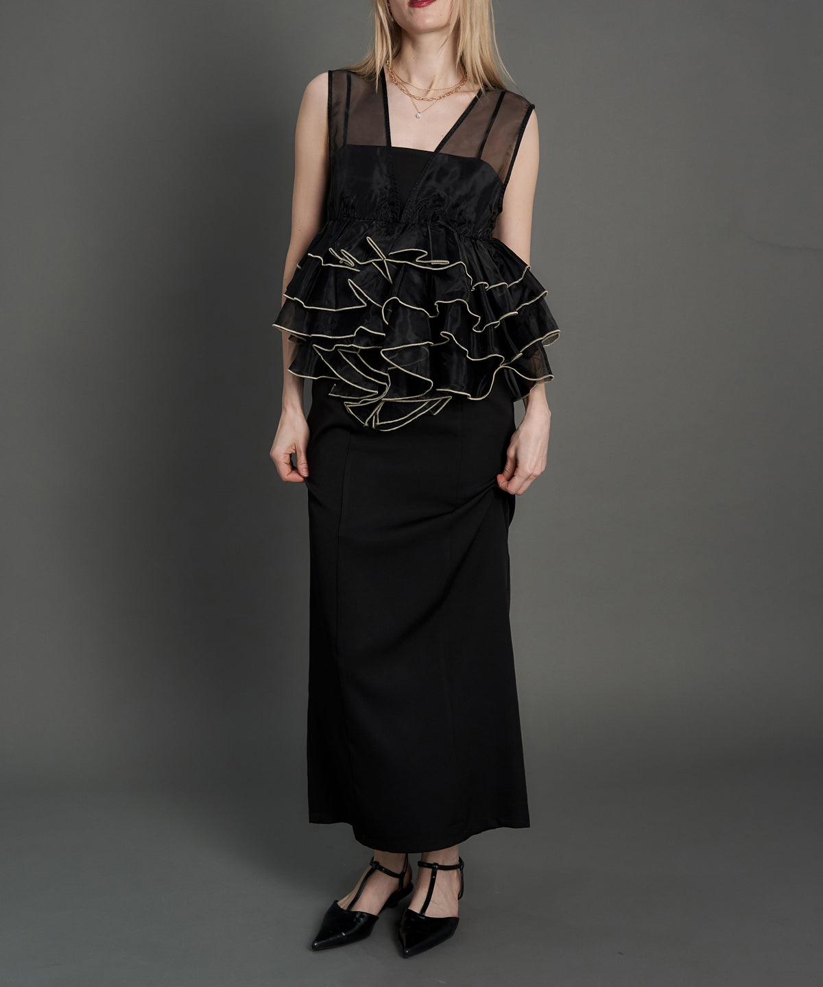 SHEER VOLUME TOP DRESS