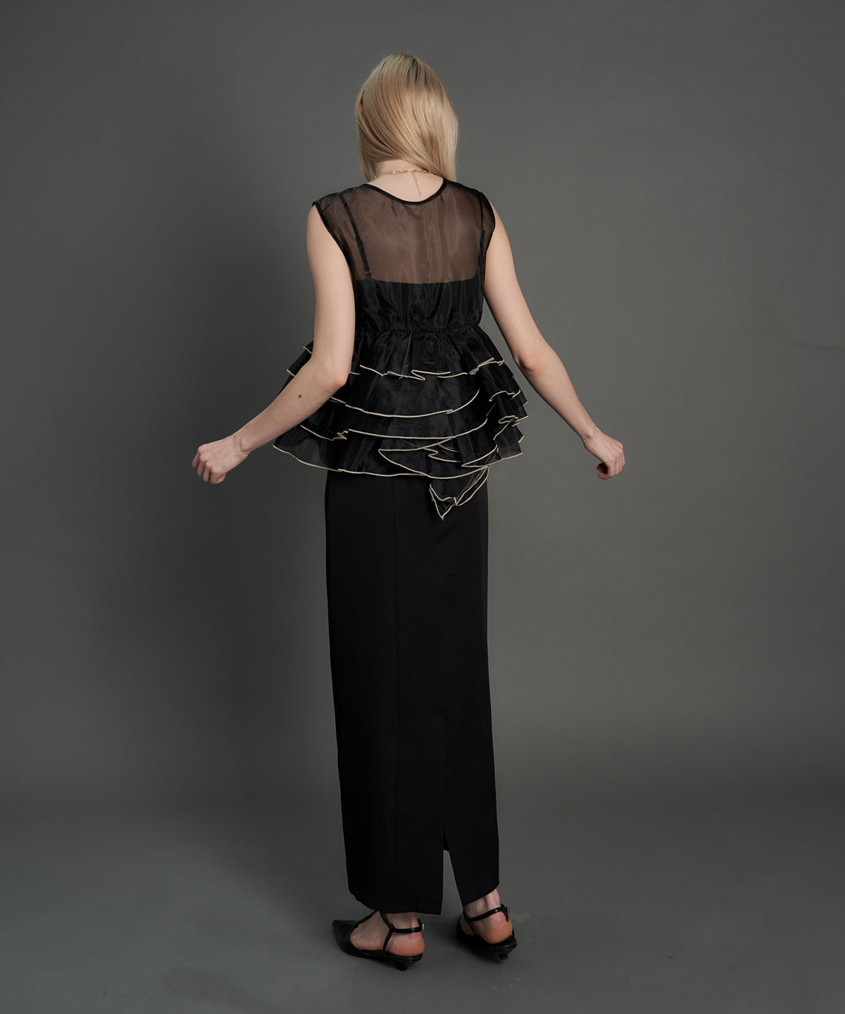 SHEER VOLUME TOP DRESS