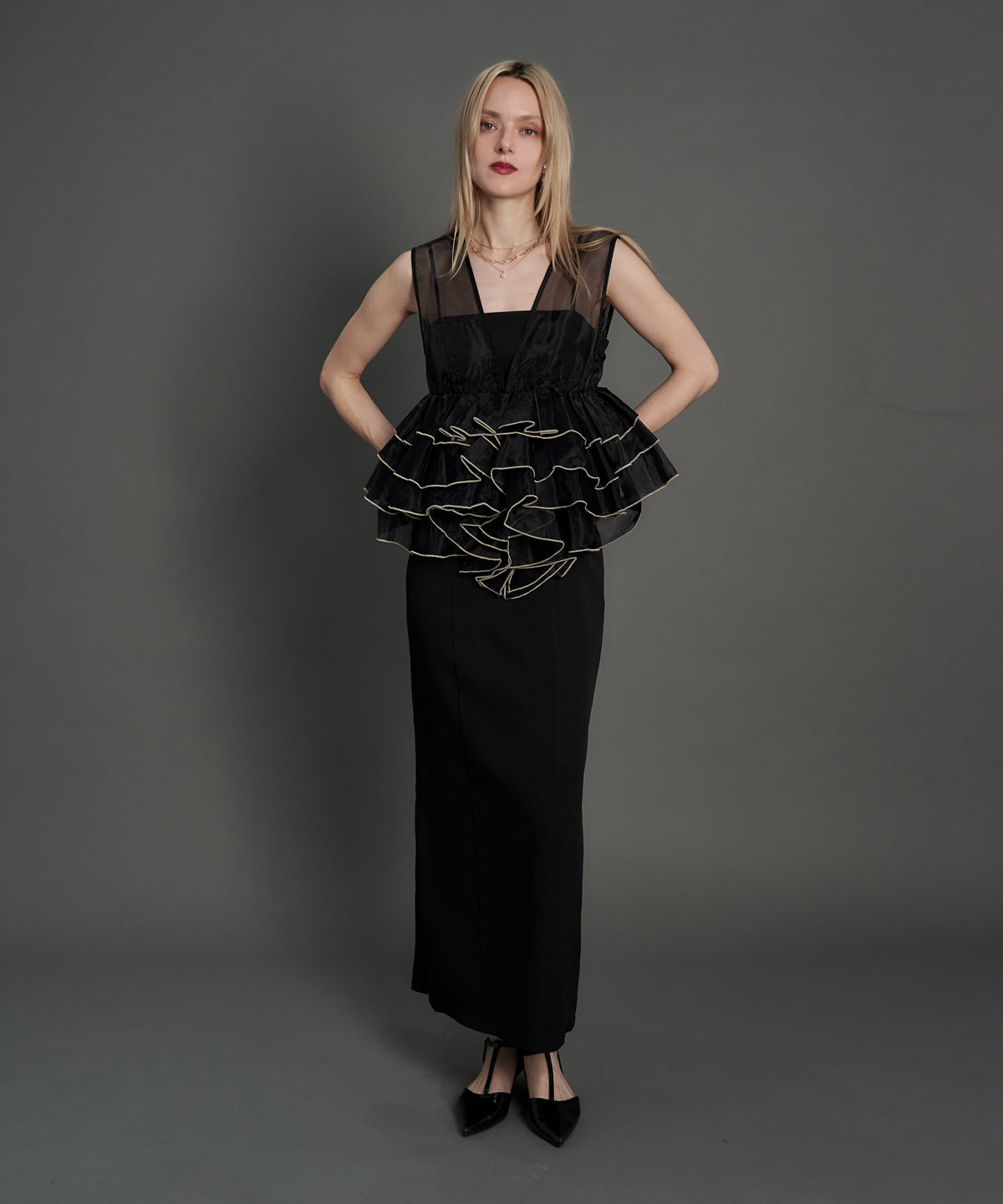 SHEER VOLUME TOP DRESS