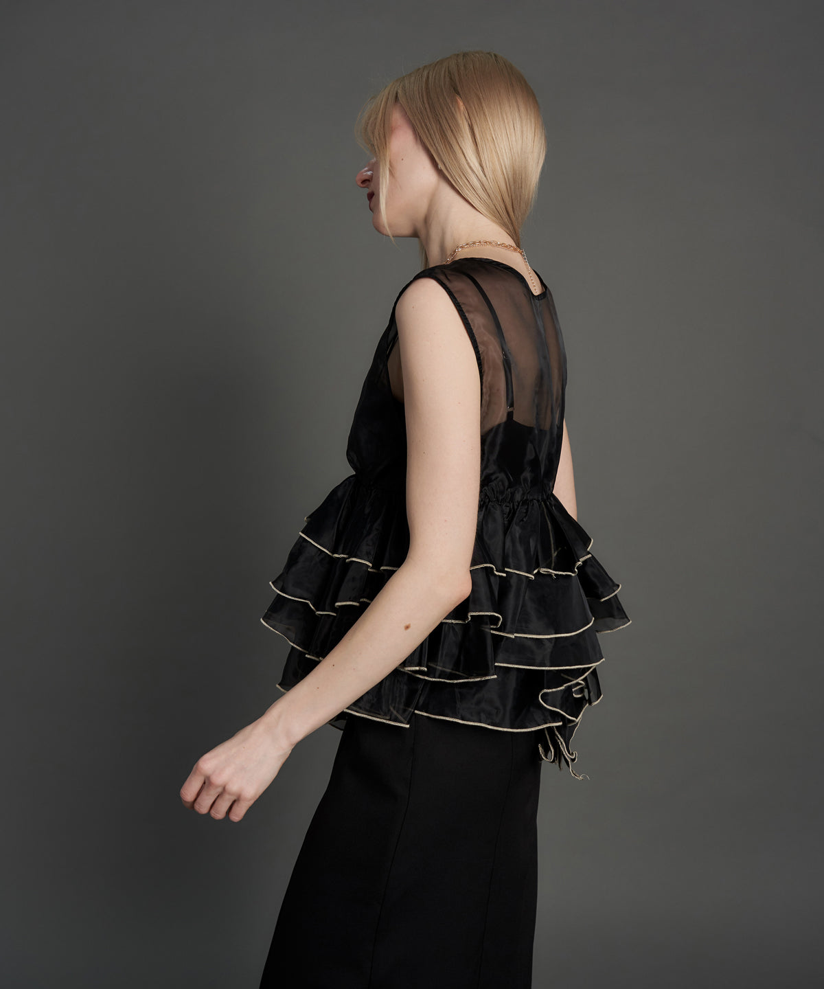 SHEER VOLUME TOP DRESS