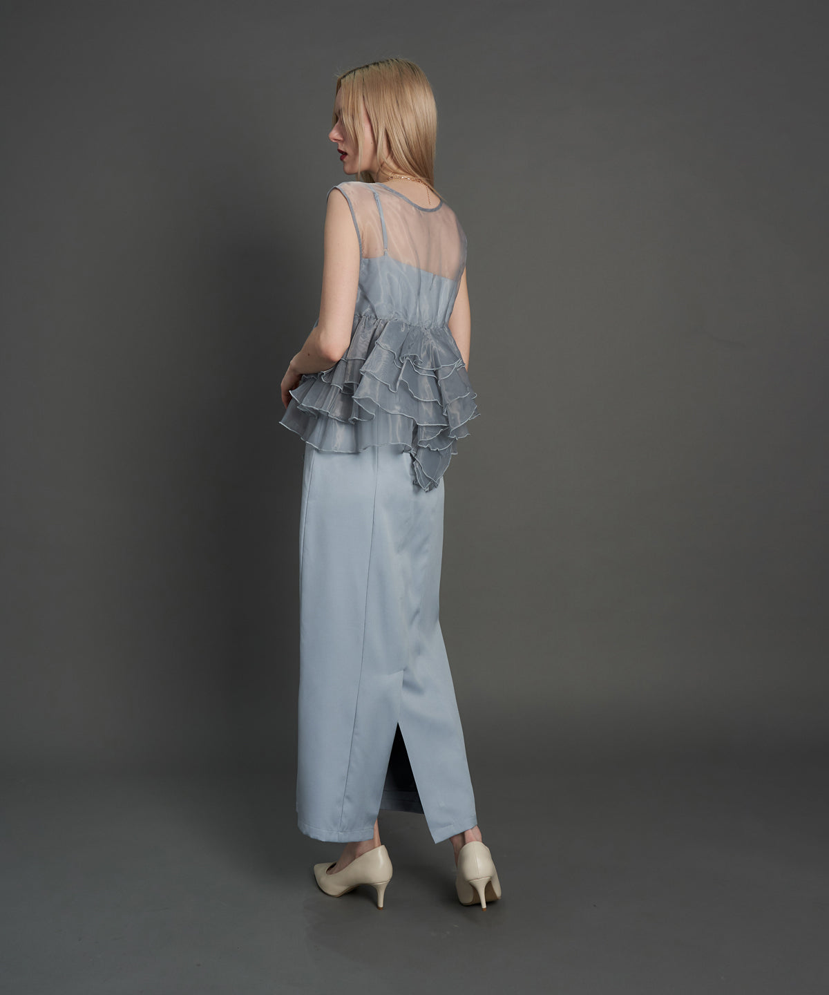 SHEER VOLUME TOP DRESS