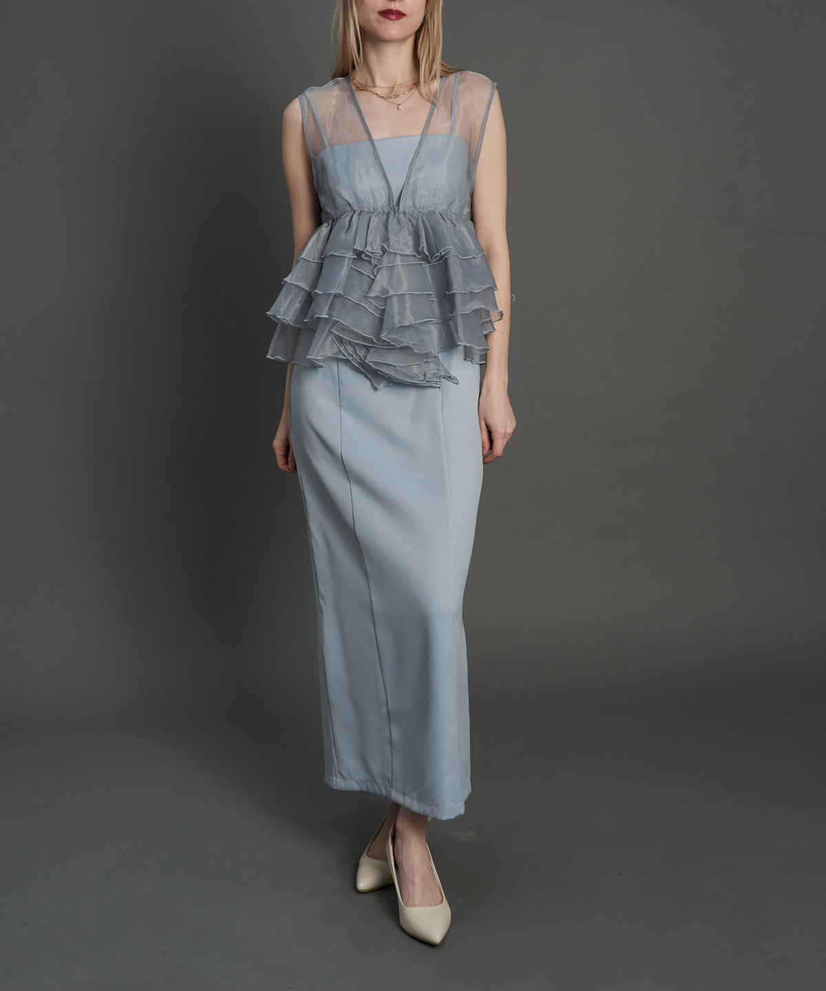 SHEER VOLUME TOP DRESS