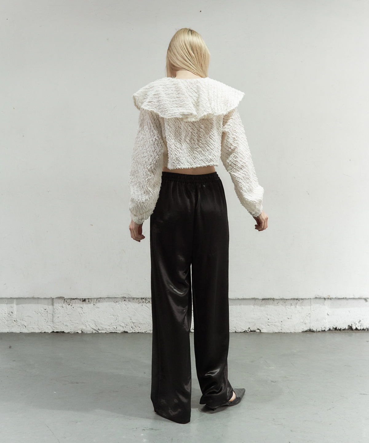 SATIN EASY WIDE PANTS