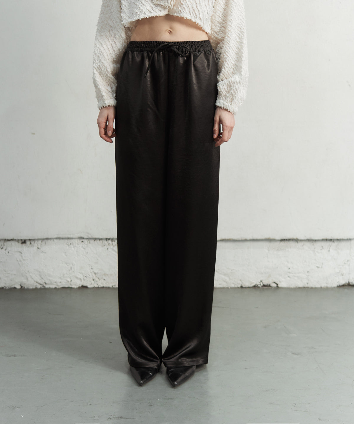 SATIN EASY WIDE PANTS