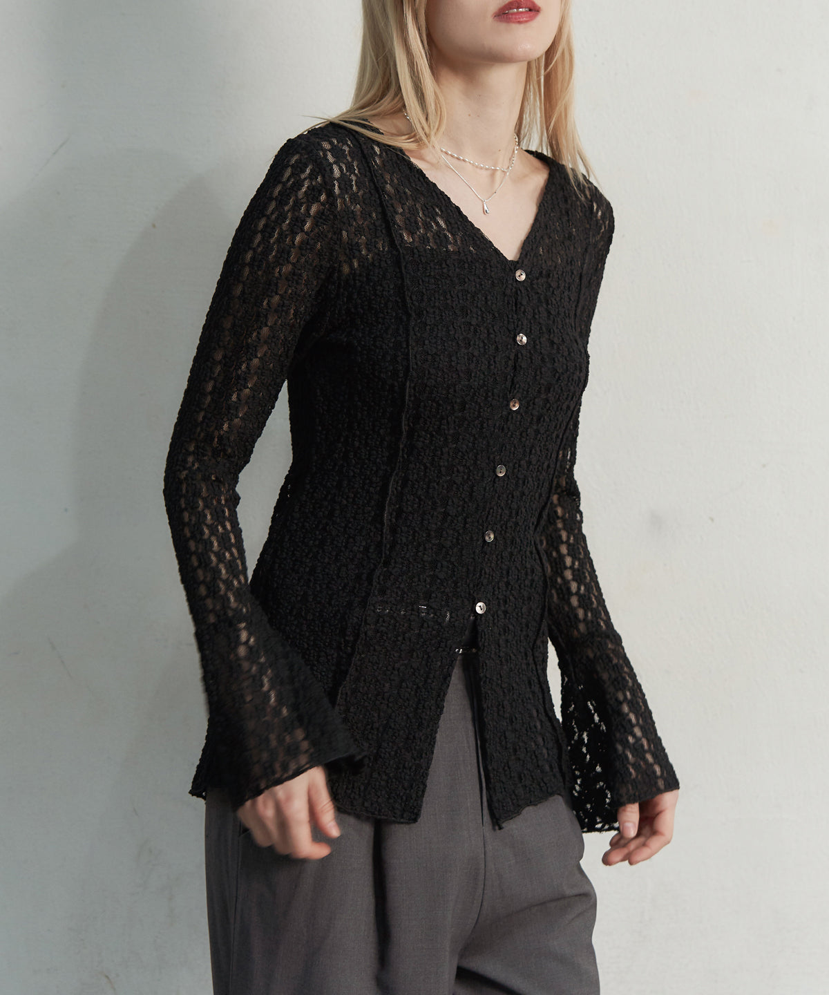 CUT LACE CARDIGAN