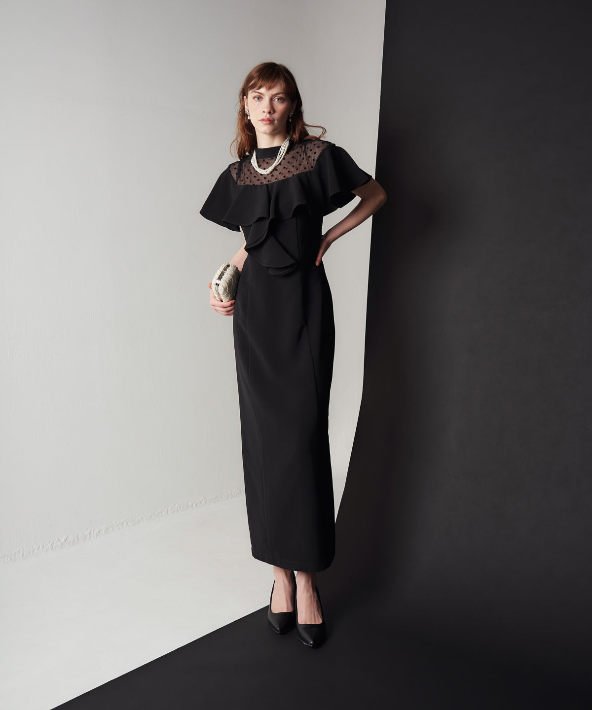 DOT FRILL DRESS